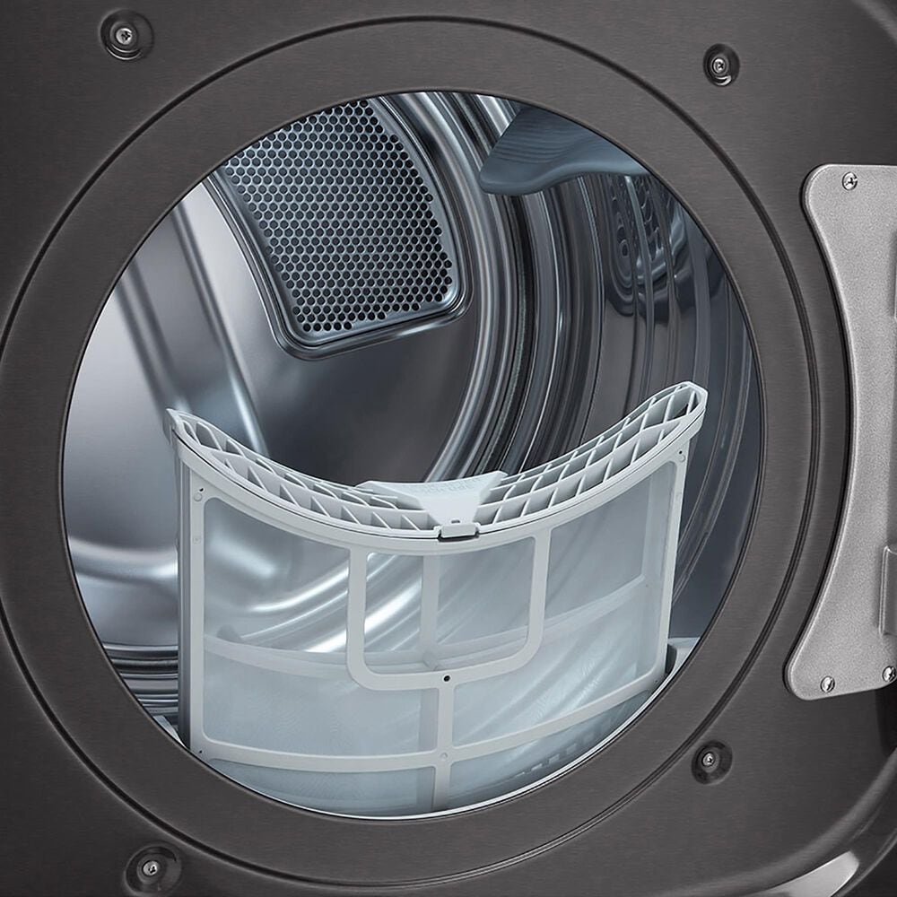 LG 9 Cu. Ft. Smart Wi-Fi Enabled Front Load Gas Dryer with TurboSteam in Black Steel, , large