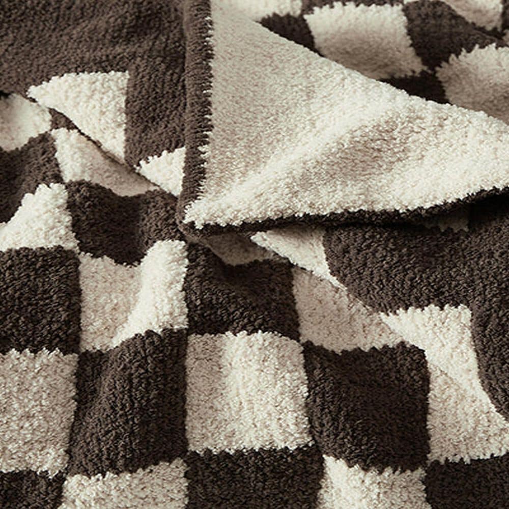 Sunday Citizen Checkerboard Throw in Mocha and Sahara Tan, , large