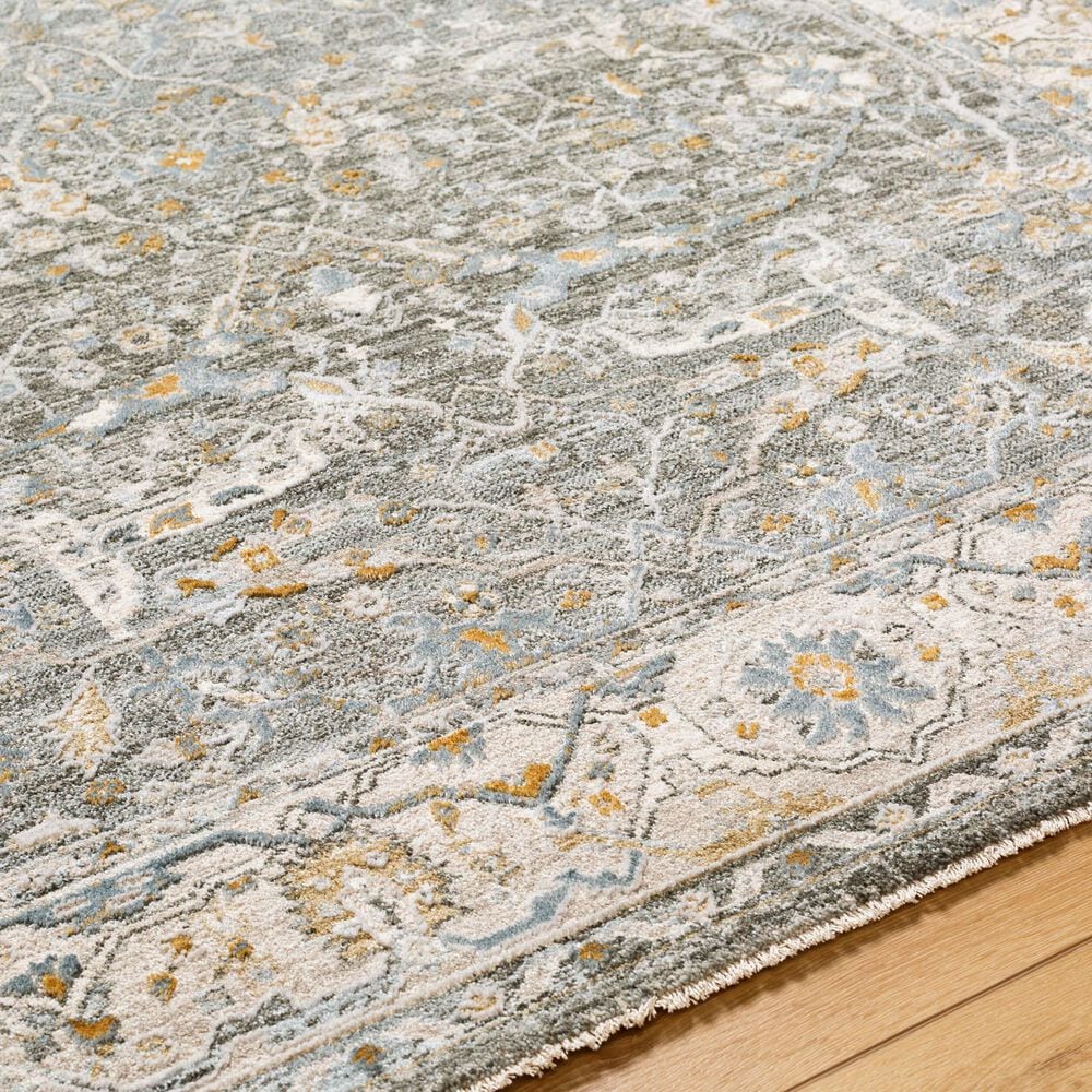 Surya Dresden Deep Teal, Dusty Sage, Taupe, Off-White, Light Gray, Olive and Mustard 2&#39;7&quot; x 7&#39;3&quot; Runner, , large