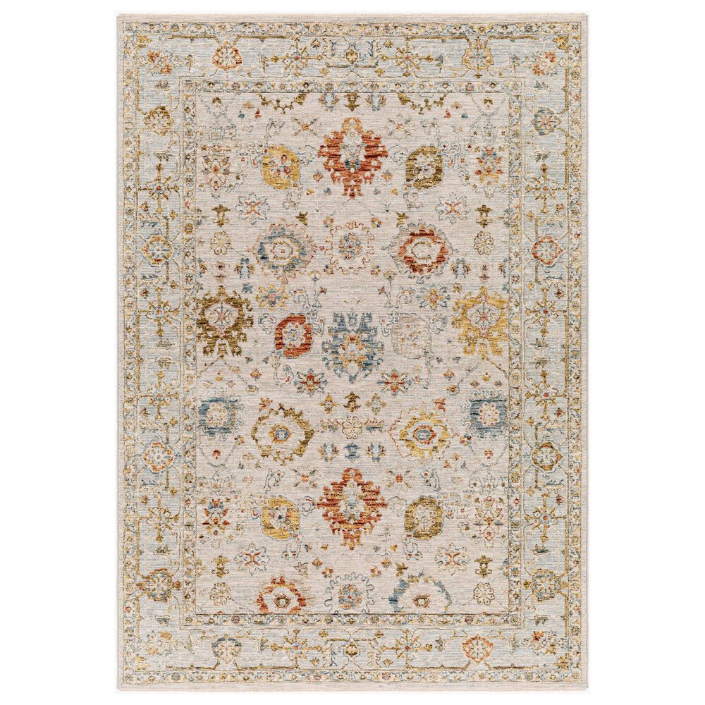Surya Reina Light Gray, Cream, Denim, Rust, Mustard, Olive and Tan 2"7" x 3"11" Area Rug, , large