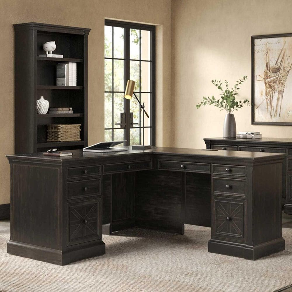 Wycliff Bay Kingston L-Shaped Desk with Return in Slate, , large