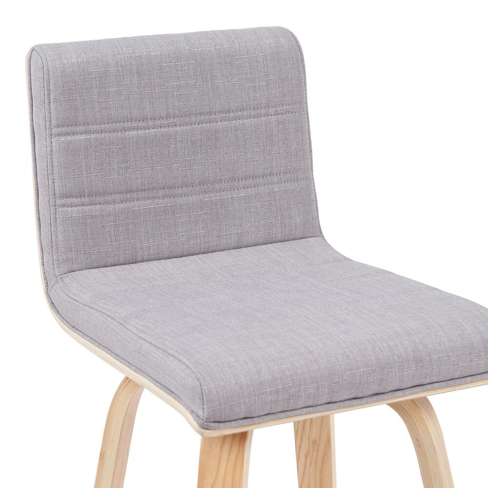 Armen Living Vienna Swivel Counter Height Stool with Gray Upholstery in Patterned Oak, , large