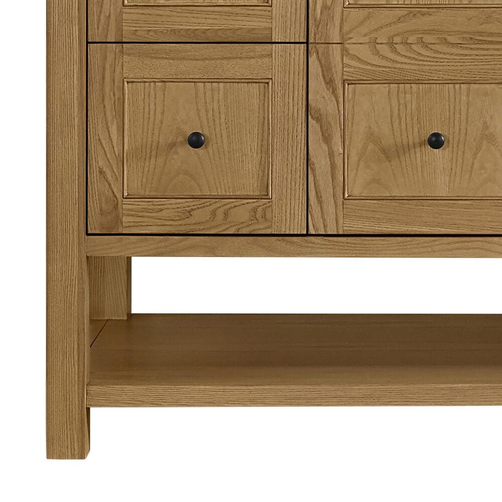 James Martin Vanities Breckenridge 60&quot; Single Bathroom Vanity in Light Natural Oak with Single Hole 3 cm White Zeus Quartz Top and Rectangular Sink, , large