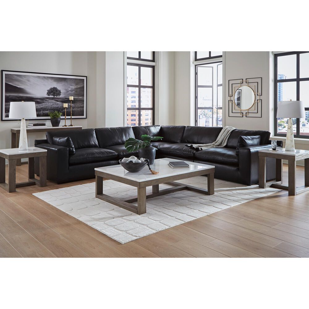 Ashley Emilia 5-Piece Stationary Reversible Sectional in Black, , large