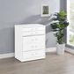 Pacific Landing Danbury 3-Drawer Makeup Vanity Set in White High Gloss, , large