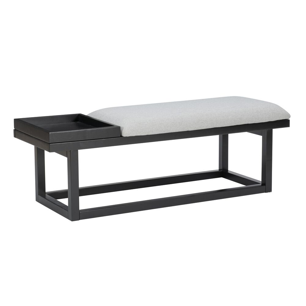 Linden Boulevard Max Bench with Tray in Black and Gray, , large