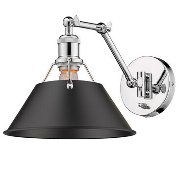 Golden Lighting Orwell 1-Light Wall Sconce in Chrome and Black, , large