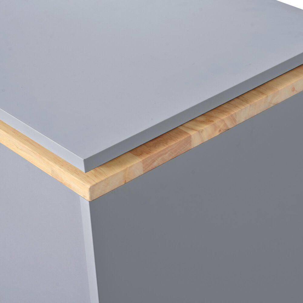 HOMLUX 56" Kitchen Island with Extended Table in Grey, , large