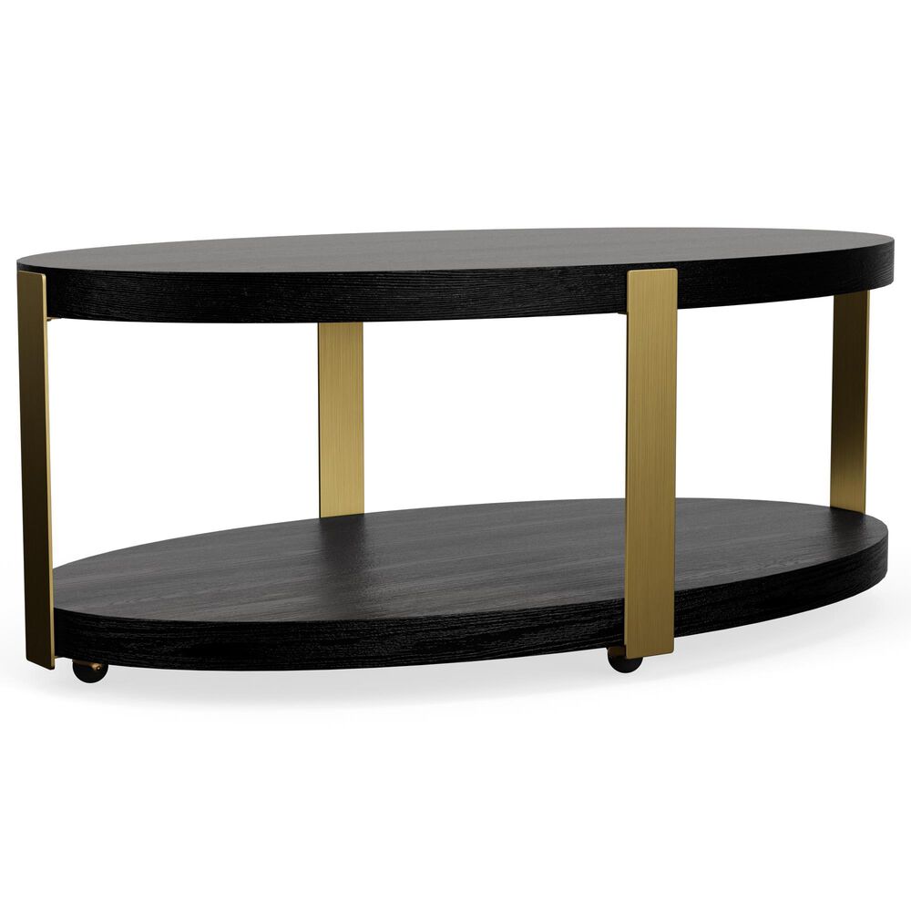 Riverside Furniture Mill River Cocktail Table in Black Onyx and Bronze, , large