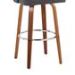 LumiSource Dahlia Swivel Bar Stool with Grey Upholstery in Walnut and Chrome (Set of 2), , large