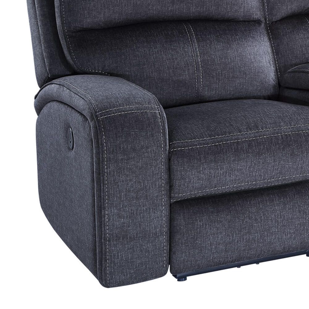 Steve Silver Lovell Power Console Loveseat in Charcoal, , large