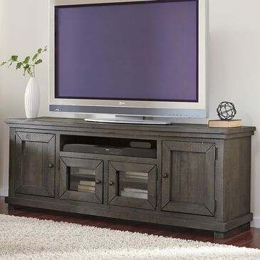 Tiddal Home Willow 74" TV Stand in Distressed Dark Gray, , large