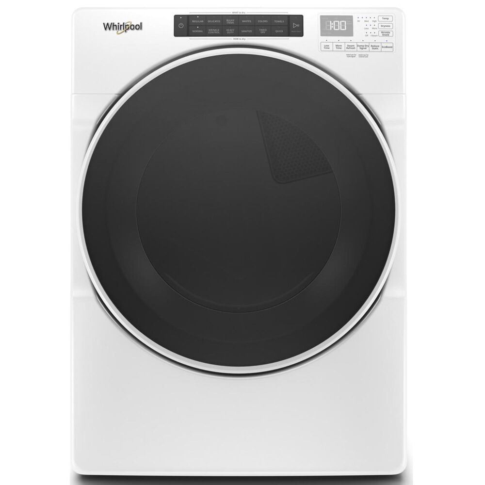 Whirlpool 7.4 Cu. Ft. Front Load Electric Dryer with Steam in White, , large