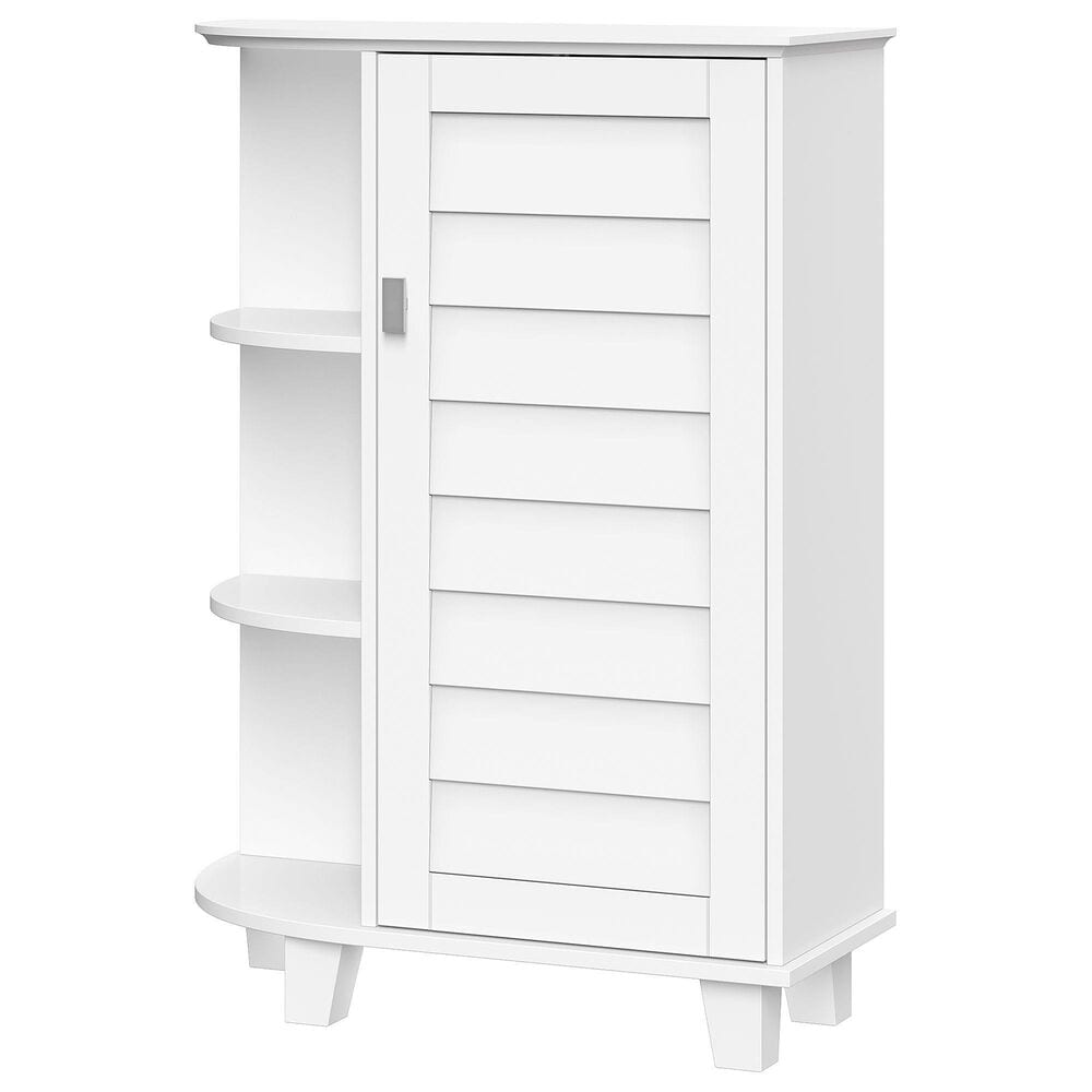 RiverRidge Home Brookfield 1-Door Floor Cabinet with Side Shelves in White, , large