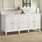 James Martin Vanities Lorelai 72" Double Vanity in  Bright White with 3 cm Arctic Fall Solid Surface Top, , large