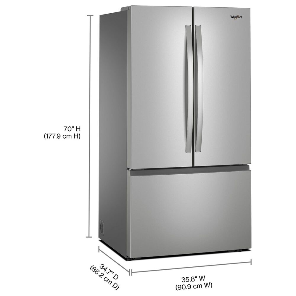 Whirlpool 30.52 Cu. Ft. French Door Refrigerator with Interior Water Dispenser in Fingerprint Resistant Stainless Steel, , large
