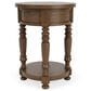 Riverside Furniture Eastlake 1-Drawer Round Side Table in Whiskey Oak, , large