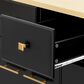 HOMLUX 51" Kitchen Island with Pull Out Trash Can Storage in Black, , large