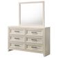 Crown Mark Lorraine 6 Drawer Dresser and Mirror in Antique White, , large