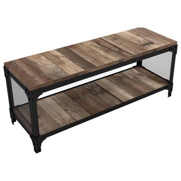 Furniture of America Thomsen Storage Bench in Reclaimed Barnwood and Black, , large