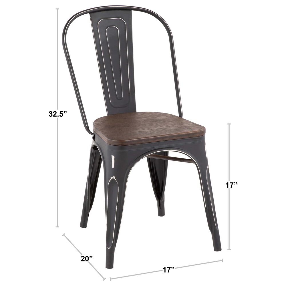 Lumisource Oregon Stackable Dining Chair in Vintage Espresso/Vintage Black &#40;Set of 2&#41;, , large