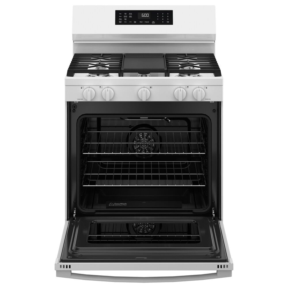 GE Appliances 30&quot; Freestanding Gas Convection Range in White, , large