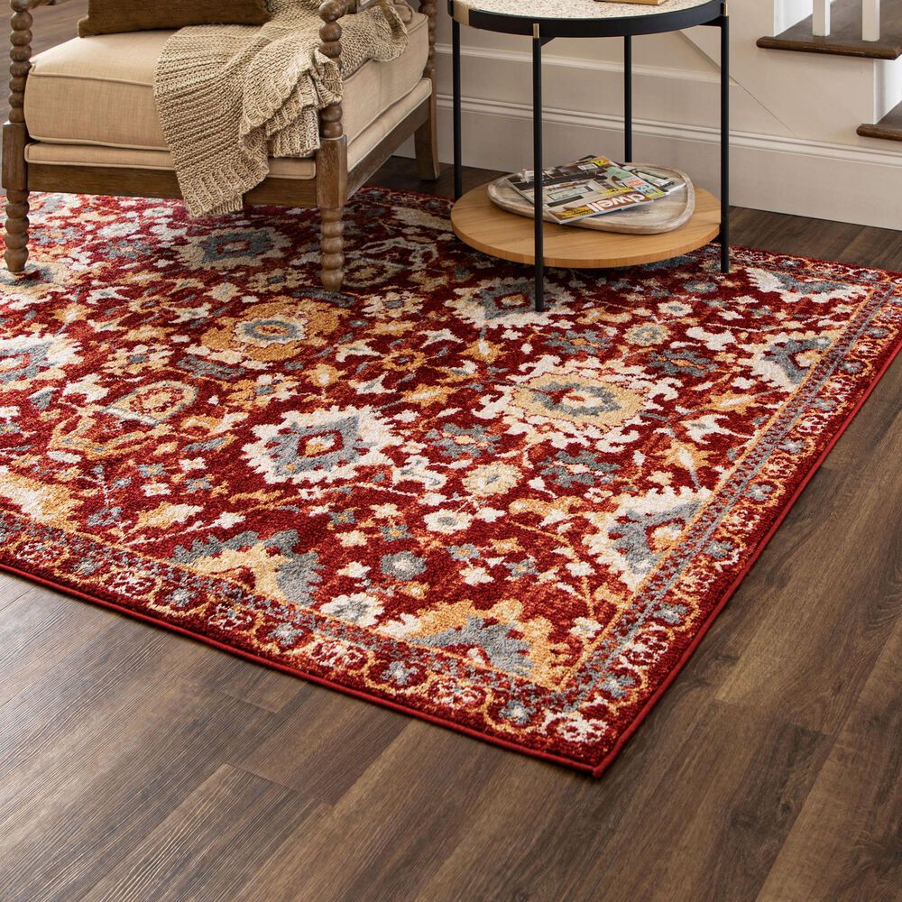 Mohawk R1115 Whimsy 5' 3" X 8' Red Area Rug, , large
