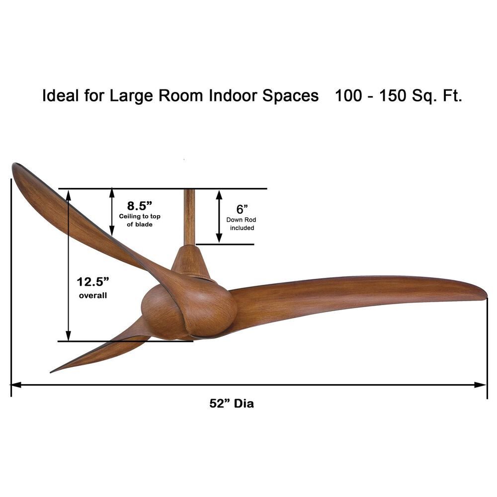Minka-Aire Wave 52" Ceiling Fan in Distressed Koa, , large