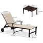 HOMLUX 3-Piece Patio Chaise Lounge Set with Wheels in Light Khaki, , large