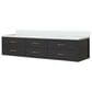 Lexora Home Castor 84" Double Bathroom Vanity in Black with 2 cm White Quartz Top and Rectangular Sinks, , large
