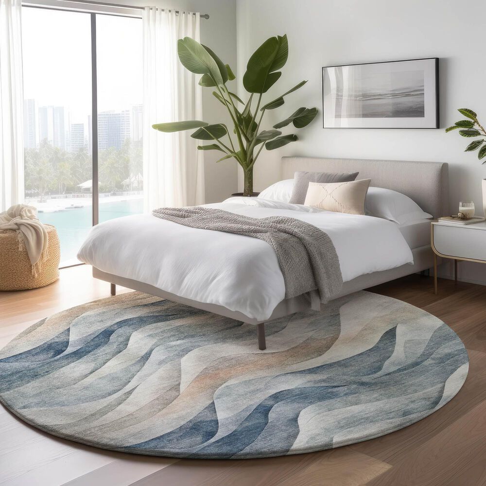 Dalyn Rug Company Pacifica PA3 8&#39; Round Blue Area Rug, , large