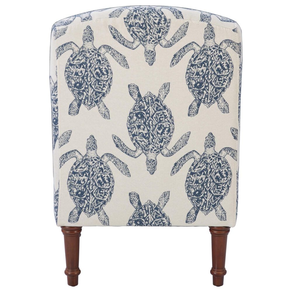 Linon Home Decor Hawksbill Accent Chair in Indigo and Cream, , large