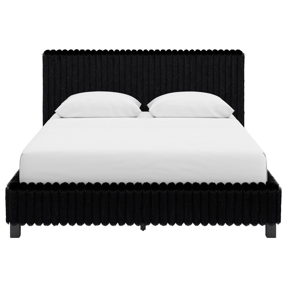 Ashley Zuraleus 4-Piece Queen Upholstered Platform Bedroom Set in Matte Black, , large