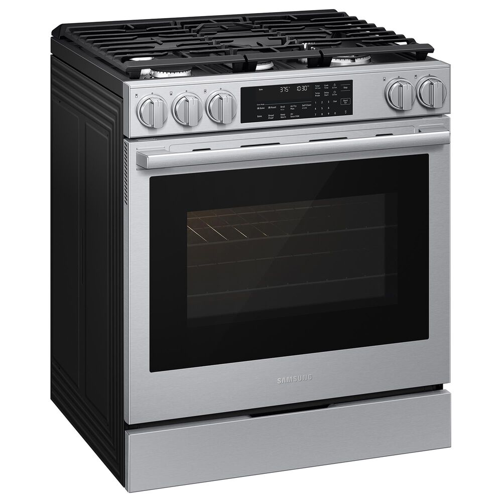 Samsung Bespoke 6.0 Cu. Ft. Smart Slide-In Gas Range with Illuminated Precision Knobs in Stainless Steel, , large