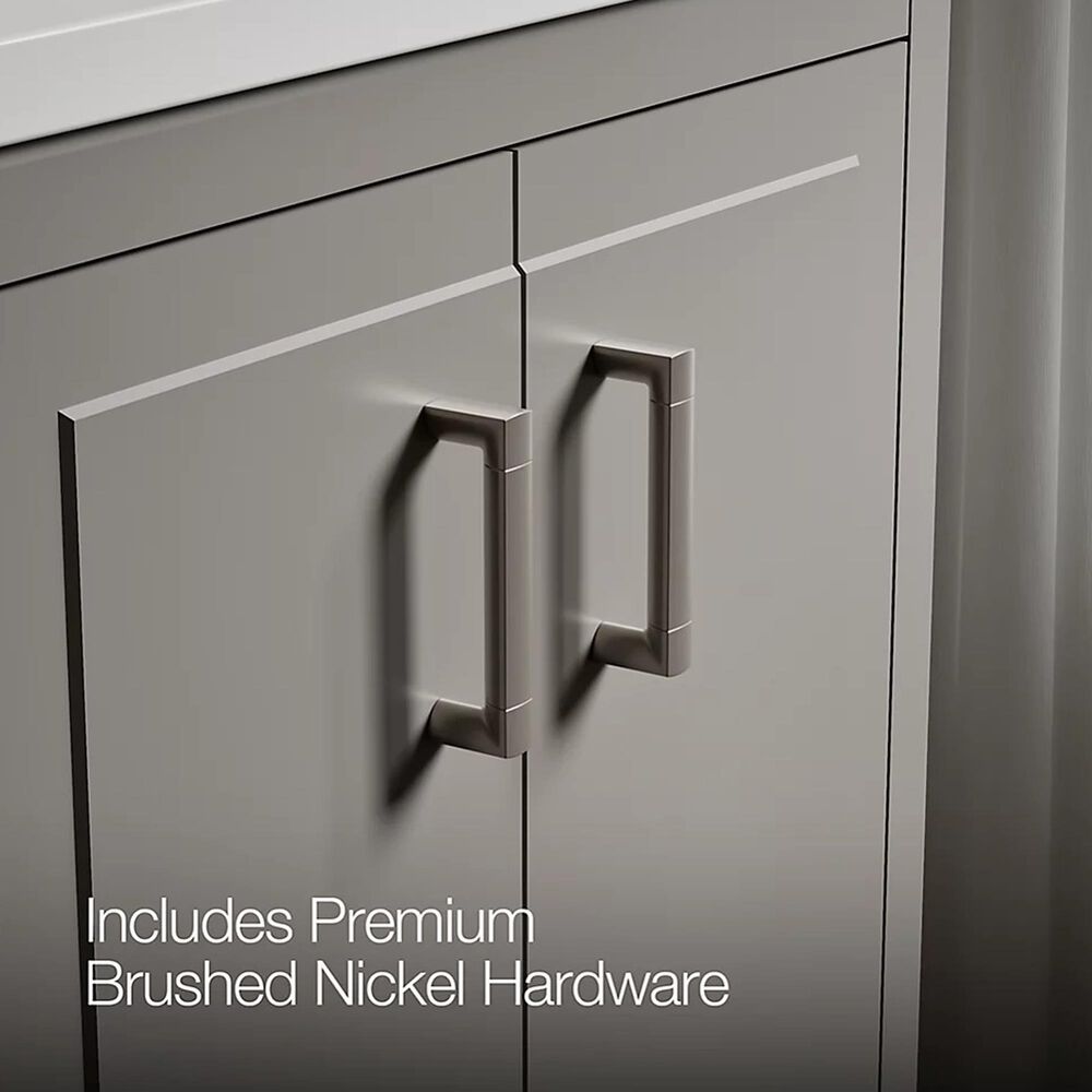 Kohler Seer 36" Single Bathroom Vanity in Mohair Grey with 3 cm Pure White Quartz Top and Rectangular Sink, , large