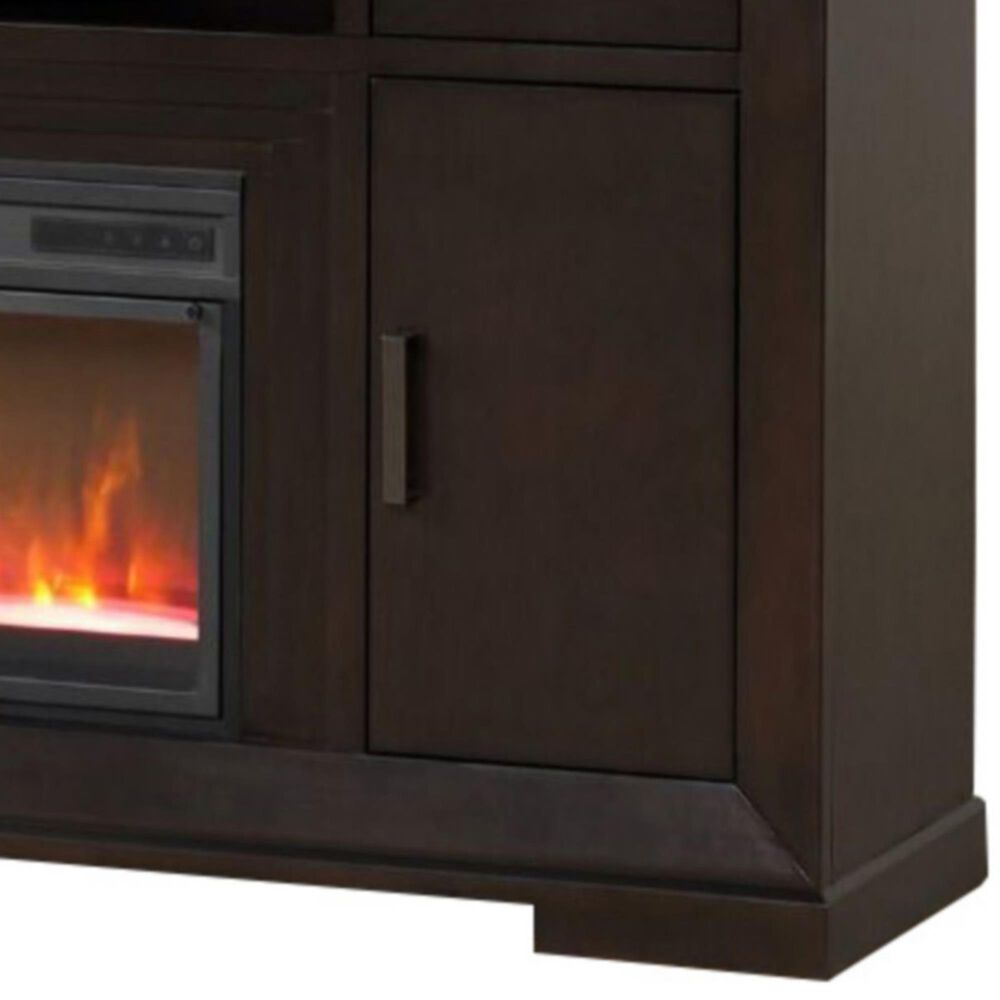 A Plus International Avalon 84&quot; Fireplace TV Stand in Chestnut and White, , large