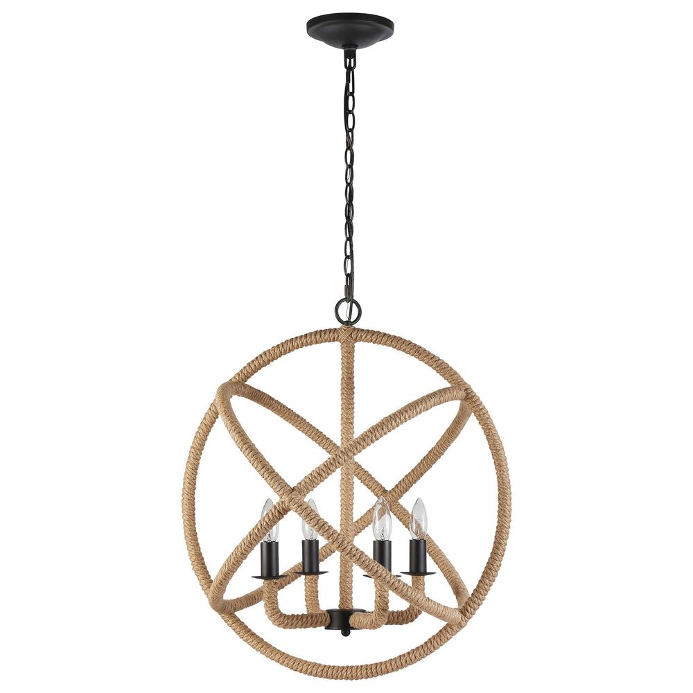 Golden Lighting Marina 4-Light Chandelier in Natural Black, , large