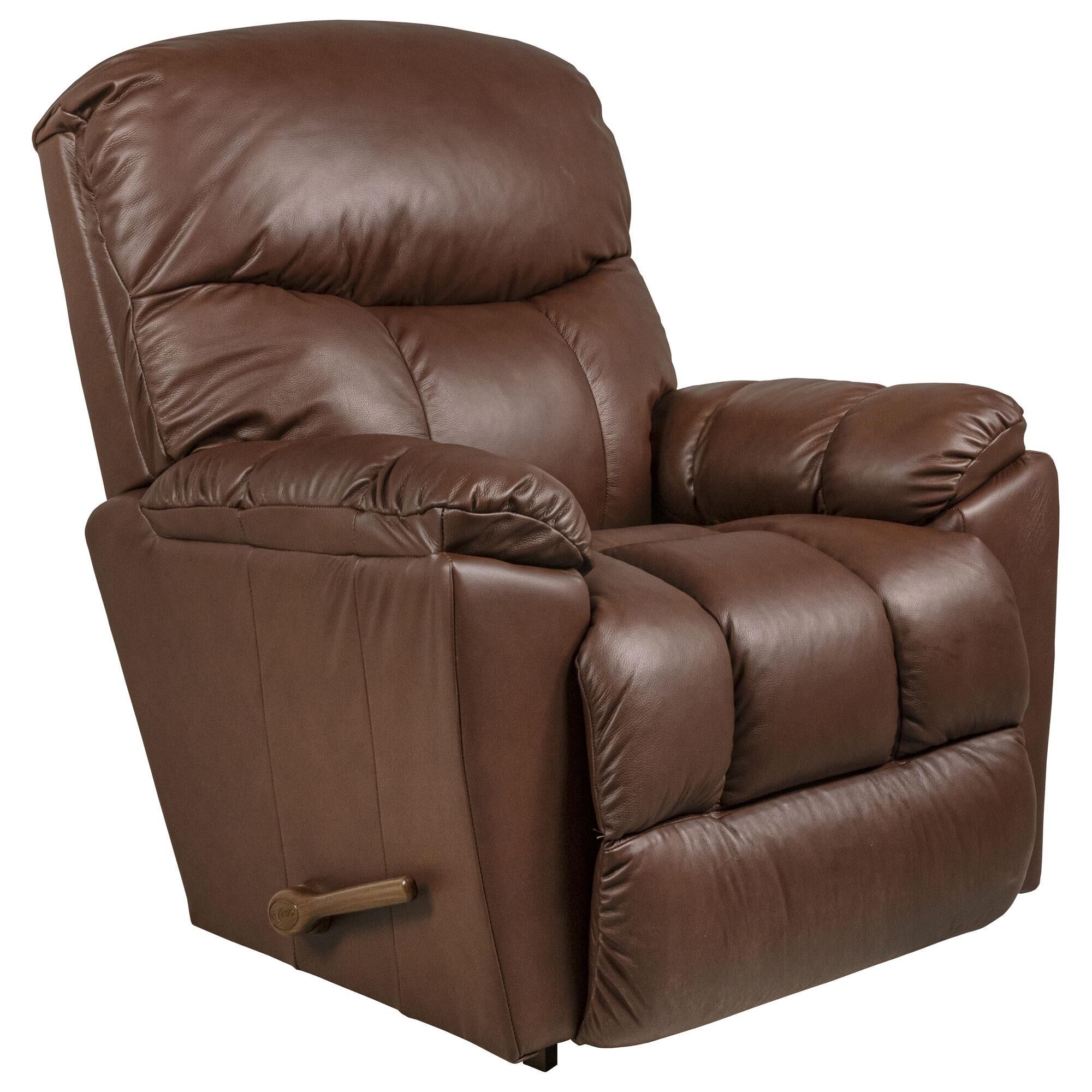 La-Z-Boy Morrison Leather Manual Rocking Recliner in Brown
