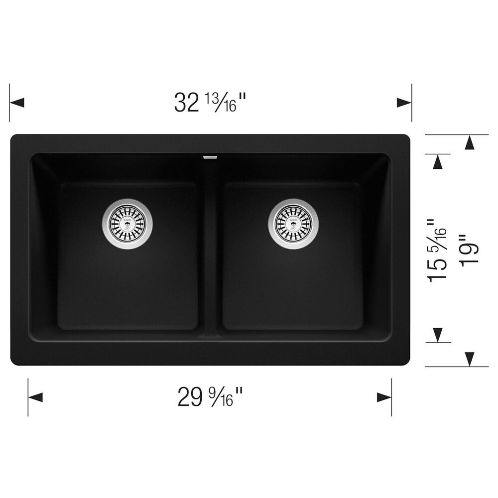 Blanco Vintera 33&quot; Equal Double Bowl Apron Sink in Volcano Gray, , large