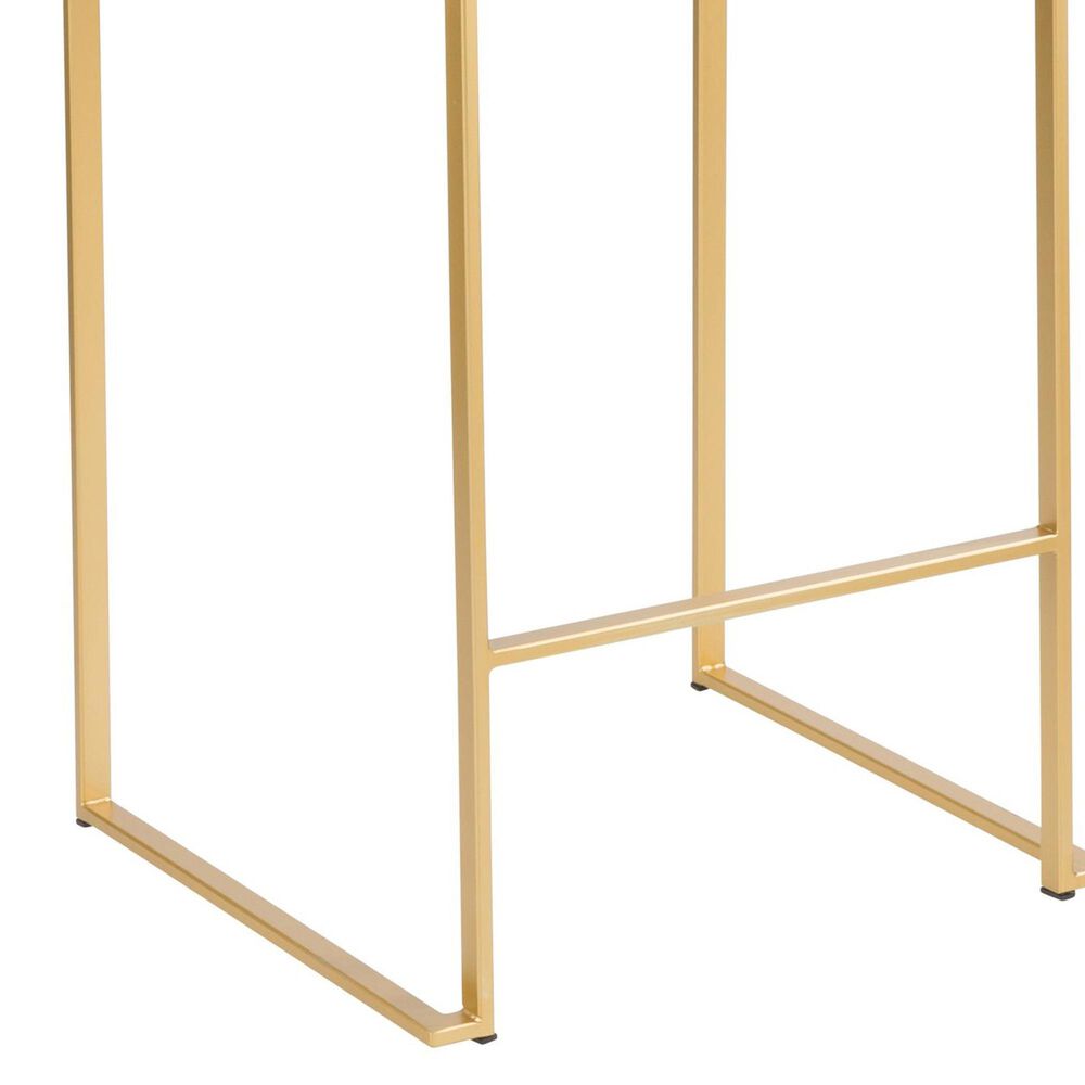 LumiSource Fuji 26" Stacker Counter Stool with Black Upholstery in Gold (Set of 2), , large