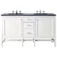 James Martin Vanities Addison 60" Double Bathroom Vanity in Glossy White with 3 cm Arctic Fall Solid Surface Top and Rectangular Sinks, , large