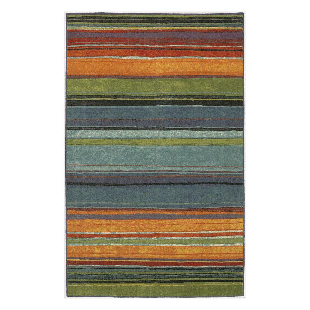 Mohawk New Wave Rainbow 5' x 8' Blue Grey Area Rug, , large