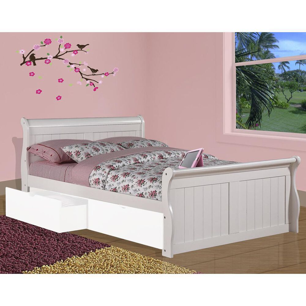 Forest Grove Full Sleigh Bed in White, , large