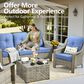 HOMLUX 5-Piece Outdoor Conversation Set with Solar Lighting Table in Diamond Blue, , large