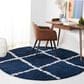 Safavieh August Shag 6"7" Round Navy and Ivory Area Rug, , large