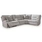 Ashley Acklen Place 5-Piece Power Reversible Reclining Sectional with Console in Pewter, , large