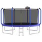 HOMLUX 14" Outdoor Trampoline with Enclosure Net and Ladder in Blue, , large
