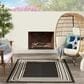 Nourison Horizon HOZ03 Black 3" x 5" Indoor/Outdoor Area Rug, , large