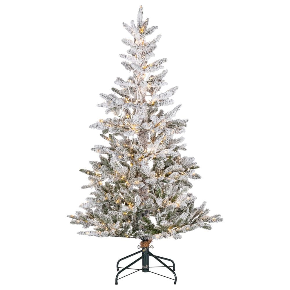 The Gerson Company 5" Natural Cut Lightly Flocked Christmas Tree in White, , large