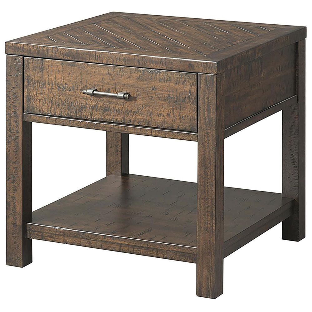 Mayberry Hill Jax End Table with Drawer in Rich Walnut, , large